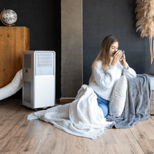 ForceClima 12850 Style Heating Connected Ar condicionado portátil de design de 12000 BTU com bomba de calor para utilização durante todo o ano com controlo Wi-Fi, painel tátil e controlo remoto para um conforto total.