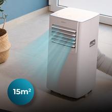 ForceClima 7100 Soundless 7000 BTU tragbare Klimaanlage mit Soundless-Technologie, die einen leiseren Betrieb und eine Fernbedienung für absoluten Komfort bietet.