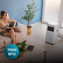 ForceClima 7400 Soundless Touch Condizionatore portatile da 7000 BTU con tecnologia Soundless che offre un funzionamento più silenzioso, telecomando e controllo touch per un comfort totale.