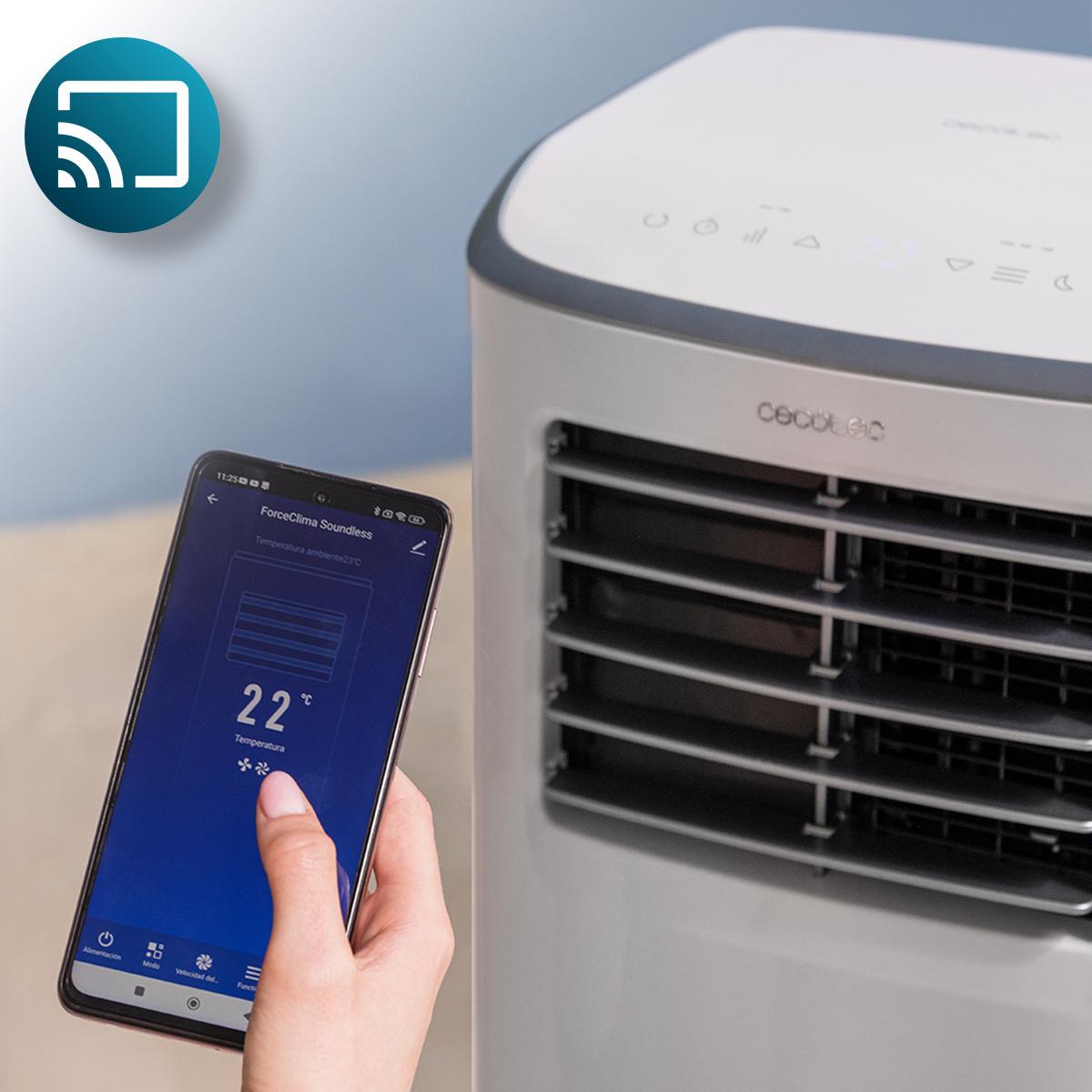 Control por app del aire acondicionado Cecotec ForceClima 7500 Soundless Connected