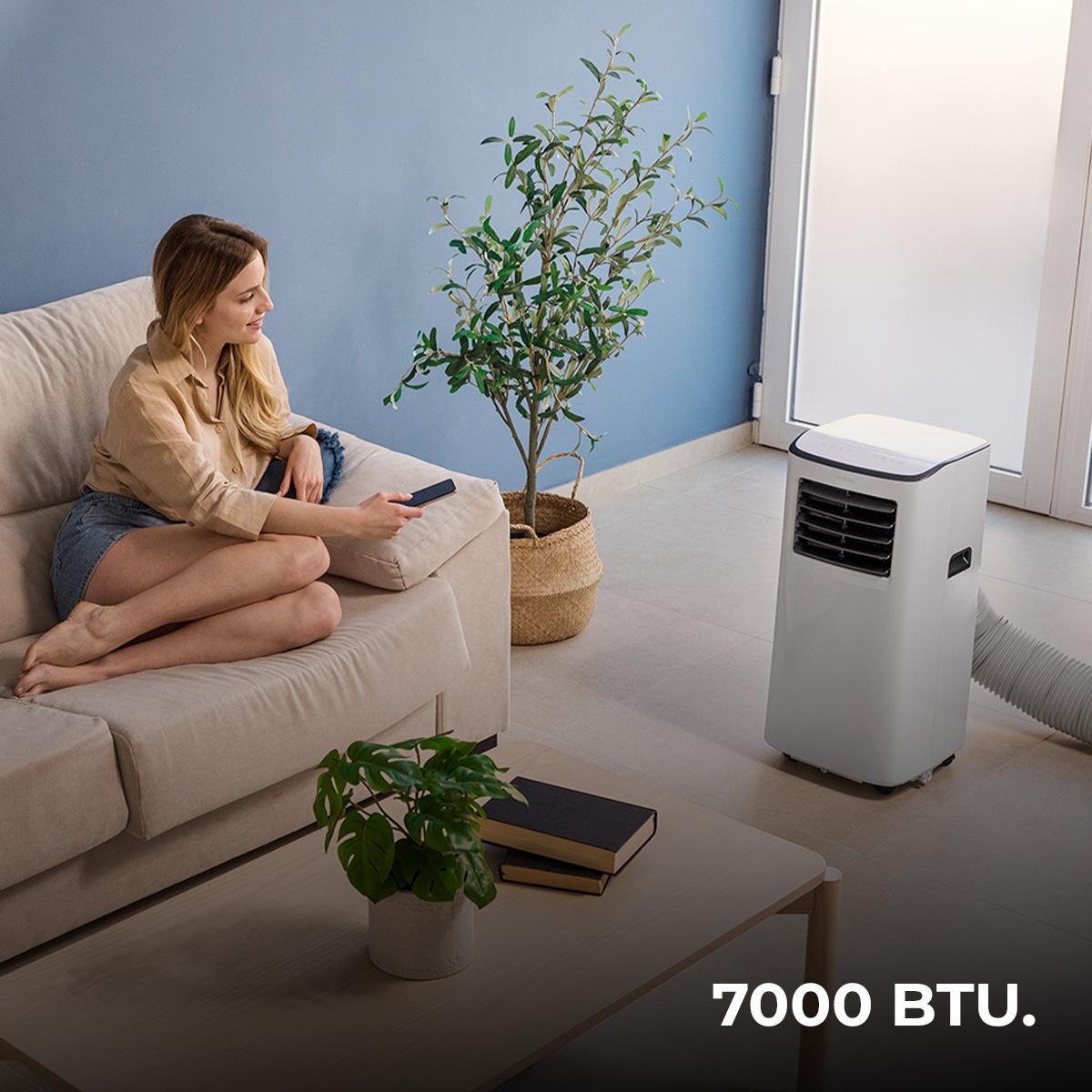 Cecotec ForceClima 7500 Soundless Connected en salón con 7000 BTU