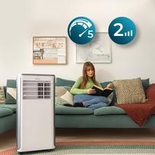 ForceClima 9100 Soundless 9000 BTU tragbare Klimaanlage mit Soundless-Technologie, die einen leiseren Betrieb und eine Fernbedienung für absoluten Komfort bietet.