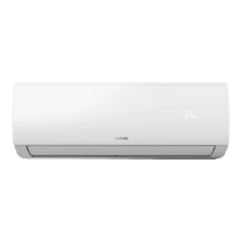 Climatiseur split AirClima 9000 Smartfresh 9000 BTU avec pompe à chaleur, télécommande et affichage LED. Système d'onduleur. 5 modes et 8 vitesses. Déshumidification quotidienne de 24 L/jour et zone de couverture de 16 m2. Débit d'air de 420 m3/h, minuterie 24h, filtre à air, gaz R32, moteur DC. Classe énergétique A++ / A+ et puissance de 2600 W pour le froid et 2610 W pour le chaud. Compresseur extérieur avec protection IPX4.