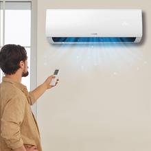 AirClima 9000 Smartfresh Ar condicionado split de 9000 BTU com bomba de calor, controlo remoto e ecrã LED. Sistema Inverter. 5 modos e 8 velocidades Desumidificação díaria de 24 L/dia e área de cobertura de 16 m2. Caudal de ar de 420 m3/h, temporizador 24 h, filtro de ar, gás R32, motor DC. Classificação energética A++/A+ e potência de 2600 W para arrefecer e 2610 W para aquecer.  Compressor exterior com proteção IPX4