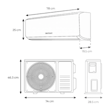 AirClima 12000 Smartfresh Connected Aire acondicionado split de 12000 BTU con bomba de calor, mando a distancia, control por wifi y pantalla LED.
