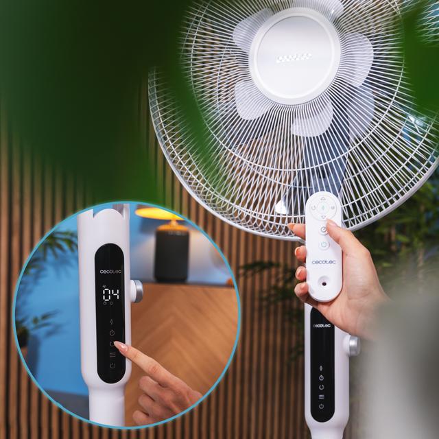 EnergySilence 1600 Moskito Ventilateur sur pied avec fonction anti-moustiques, 65 W, minuterie, contrôle tactile et télécommande.