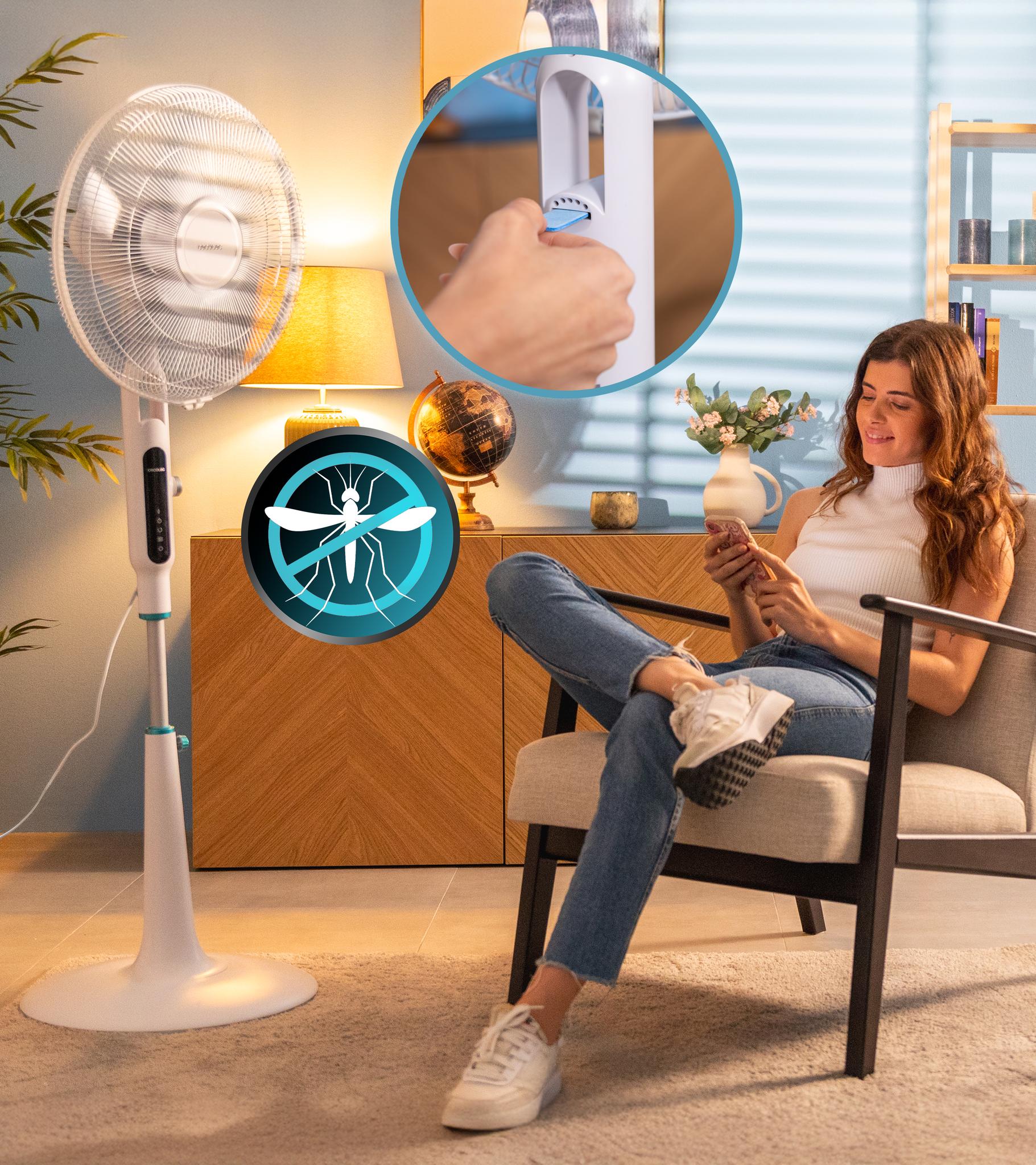Cecotec Standventilator EnergySilence 1600 Moskito 65W, Mückenschutzfunktion, Timer, Touch-Steuerung, LED-Bildschirm, 10 Geschwindigkeiten, 3 Betriebsarten, Automatische Oszillation