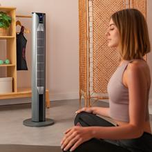 EnergySilence 8150 Skyline Ventilador de torre de 55 W y 42” con mando a distancia, pantalla LED, 3 velocidades, 3 modos, oscilación y temporizador.
