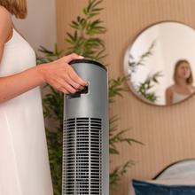 EnergySilence 8150 Skyline Ventilador de torre de 55 W y 42” con mando a distancia, pantalla LED, 3 velocidades, 3 modos, oscilación y temporizador.