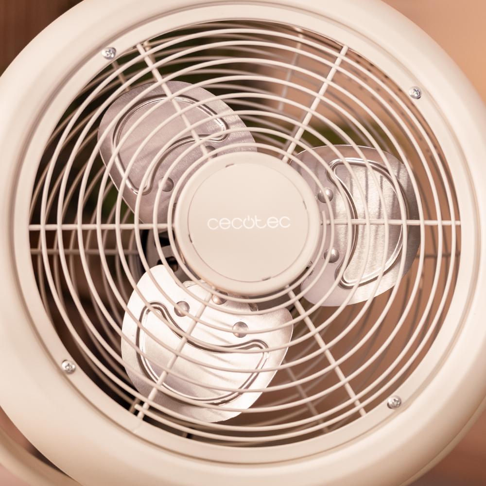 Detalle de las 3 aspas del ventilador Cecotec EnergySilence 250 ClassicStyle Beige