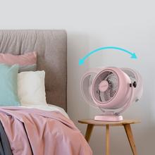 EnergySilence 800 RetroDesk Pink Ventilador de sobremesa estilo retro color rosa de 8" con 20 W e inclinación ajustable.