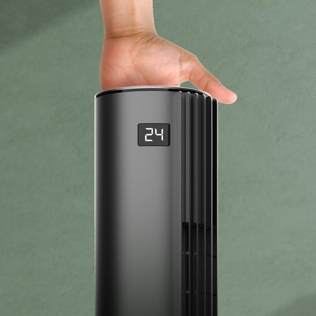 EnergySilence 300 Max Skyline Smart 45W 30" Turmventilator mit Fernbedienung, LED-Display, 3 Geschwindigkeiten, 3 Modi, Oszillation und Timer.