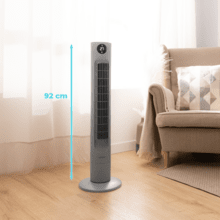 EnergySilence 360 Max Skyline Smart Ventilatore a torre da 36" con 60 W, timer, telecomando e display digitale.