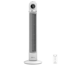 EnergySilence 1090 Skyline Retro Smart White Ventilatore a torre senza pale da 32" con 40W, display a LED, controllo a sfioramento e a distanza, timer di 12 ore e oscillazione.