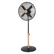 EnergySilence 600 Woodstyle Ventilatore da terra con 50 W e finitura legno, 16 pollici, 3 velocità, oscillazione, silenzioso, altezza regolabile, 4 pale e massima sicurezza.