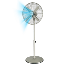 EnergySilence 609 Steelstyle Ventilador de pie con 50 W y acabado en acero, 16 pulgadas, 3 velocidades, oscilación, silencioso y altura ajustable