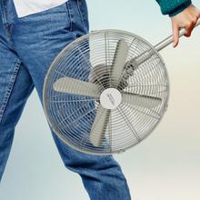Ventilateur de sol EnergySilence 610 Steelstyle de 50 W et finition acier, 16 pouces, 3 vitesses, oscillation, silencieux, hauteur réglable, 4 pales et sécurité maximale.