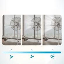 EnergySilence 610 Steelstyle Bodenventilator mit 50 W und Stahloberfläche, 16 Zoll, 3 Geschwindigkeiten, Oszillation, geräuschlos, höhenverstellbar, 4 Flügel und maximale Sicherheit.