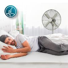 EnergySilence 610 Steelstyle Bodenventilator mit 50 W und Stahloberfläche, 16 Zoll, 3 Geschwindigkeiten, Oszillation, geräuschlos, höhenverstellbar, 4 Flügel und maximale Sicherheit.