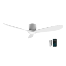 EnergySilence Aero 5400 Aqua Connected Ventilador de techo de 40 W y 52” con mando a distancia, control por wifi  y mando a distancia, protección IP44, 6 velocidades, 3 aspas, modo winter-summer y temporizador de hasta 4 horas.