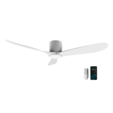 EnergySilence Aero 5400 Aqua Connected Ventoinha de teto de 40 W e 52’’ com controlo por wifi e controlo remoto, proteção IP44, 6 velocidades, 3 pás e modo Inverno-Verão e temporizador até 8 h.