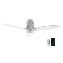 Ventilatore da soffitto EnergySilence Aero 5600 White Aqua Connected 40 W 52” con telecomando, controllo Wi-Fi e telecomando, protezione IP44, 6 velocità, 3 pale, modalità inverno-estate e timer fino a 8 ore.