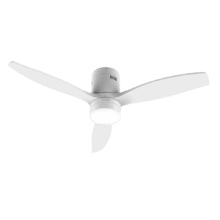 EnergySilence Aero 5600 White Aqua Connected Ventilateur de plafond de 40 W et 52” avec télécommande, contrôle via Wi-Fi, protection IP44, 6 vitesses, 3 pales, mode hiver-été et minuterie jusqu’à 8 heures.