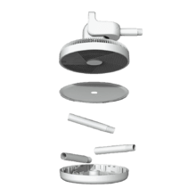 EnergySilence 2600 Sunflower Portable batteriebetriebener 3-in-1-Ventilator, 22 W mit BLDC-Motor, 13" Durchmesser, große Autonomie dank 2600-mAh-Akku, LED-Anzeige, Fernbedienung, Touch Control und horizontale und vertikale Oszillation.