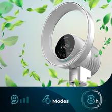 TotalPure 2in1 MoonStyle 2 in 1: messerloser Ventilator und Luftreiniger mit Gleichstrommotor und Wifi-Steuerung. Mit LED-Anzeige, 9 Geschwindigkeiten, 4 Modi, Fernbedienung, Touch Control und Timer bis zu 8 Stunden.