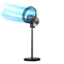 TotalPure 2in1 MoonStyle Dark 2 in 1: messerloser Ventilator und Luftreiniger mit DC-Motor und Wifi-Steuerung. Mit LED-Anzeige, 9 Geschwindigkeiten, 4 Modi, Fernbedienung, Touch Control und Timer bis zu 8 Stunden.