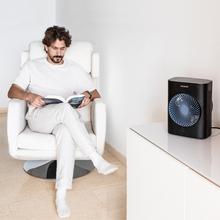 ReadyWarm 2070 Max Force Smart Black Heizlüfter mit 2000 W, 2 Leistungsstufen und 3 Betriebsarten, mit LED-Anzeige und Fernbedienung.