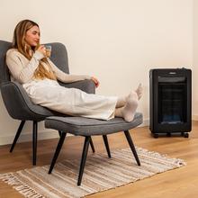 ReadyWarm 4200 BlueFlame Foldable Fogão a gás dobrável de chama azul com 4200 W, 2 níveis de potência, ignição piezoelétrica e sistema de segurança triplo.