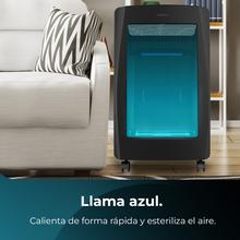 ReadyWarm 4200 BlueFlame Portatil Estufa de gas de llama azul plegable con 4200 W, 2 niveles de potencia, encendido piezoeléctrico y triple sistema de seguridad.