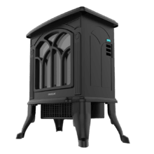 ReadyWarm 1500 Flames Chimenea eléctrica de pie con 1500 W de potencia, dos niveles de potencia, termostato ajustable y control de las llamas.