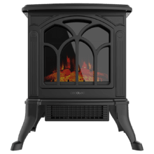 ReadyWarm 1500 Flames Lareira elétrica de chão com 1500 W de potência, dois níveis de potência, termóstato regulável e controlo da chama.