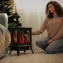 ReadyWarm 2000 Flames Cheminée électrique sur pied avec une puissance de 2000 W, deux niveaux de puissance, thermostat réglable et contrôle des flammes.