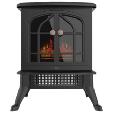 ReadyWarm 2000 Flames Chimenea eléctrica de pie con 2000 W de potencia, dos niveles de potencia, termostato ajustable y control de las llamas.