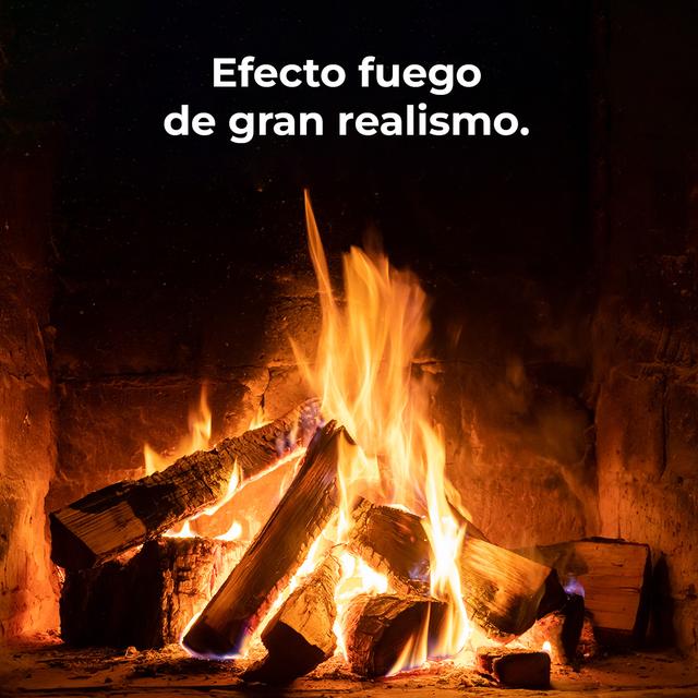 ReadyWarm 2000 Flames Camino elettrico freestanding con 2000 W di potenza, due livelli di potenza, termostato regolabile e controllo fiamma.