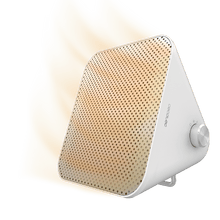 Radiateur de table ReadyWarm 1500 Max Ceramic Design Blanc en céramique de 1500 W, thermostat réglable et 3 modes de fonctionnement.