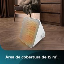 ReadyWarm 1500 Max Ceramic Design White Calefactor cerámico de sobremesa con 1500 W, termostato regulable y 3 modos de funcionamiento.