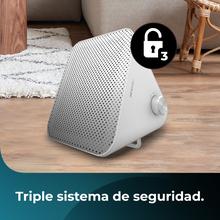 ReadyWarm 1500 Max Ceramic Design White Calefactor cerámico de sobremesa con 1500 W, termostato regulable y 3 modos de funcionamiento.