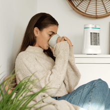 ReadyWarm 1550 Max Ceramic Rotate White Calefactor cerámico de sobremesa con 1500 W, oscilación, termostato regulable y 3 modos de funcionamiento.