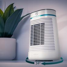 ReadyWarm 1550 Max Ceramic Rotate Smart White Keramik-Tischheizgerät mit 1500 W, Oszillation, Digitalanzeige, einstellbarem Thermostat und 3 Betriebsmodi.