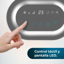 Riscaldatore da tavolo ReadyWarm 1550 Max Ceramic Rotate Smart White Ceramic da 1500 W, oscillazione, display digitale, termostato regolabile e 3 modalità di funzionamento.