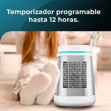 Riscaldatore da tavolo ReadyWarm 1550 Max Ceramic Rotate Smart White Ceramic da 1500 W, oscillazione, display digitale, termostato regolabile e 3 modalità di funzionamento.