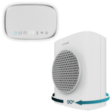 ReadyWarm 1570 Max Ceramic Rotate Smart White Ceramic Aquecedor de mesa de cerâmica com 1500 W, oscilação, display digital, termostato ajustável e 3 modos de operação.