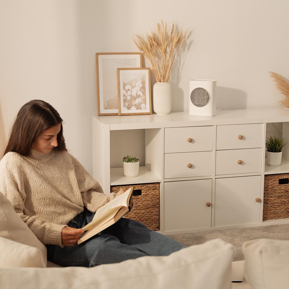 Chauffage Céramique Cecotec ReadyWarm 1570 Max - 1500W, Oscillation 90°, Écran Tactile, Blanc