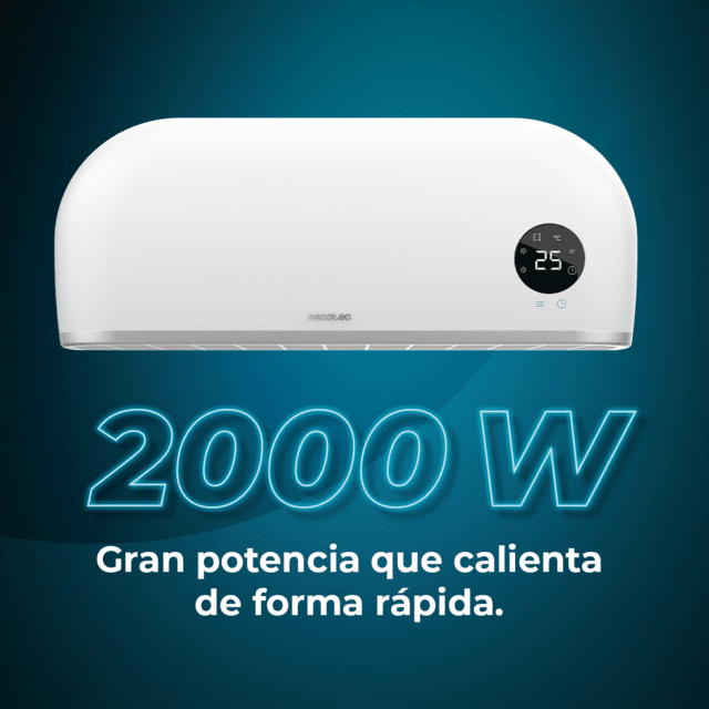 ReadyWarm 2000 Max Box Ceramic Scaldabagno in ceramica da 2000 W, display LED, telecomando e protezione IPX2.