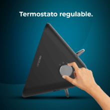 ReadyWarm 1500 Max Ceramic Design Nero Riscaldatore da tavolo in ceramica con 1500 W, termostato regolabile e 3 modalità di funzionamento.