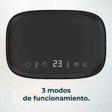 ReadyWarm 1570 Max Ceramic Rotate Smart Black Chauffage céramique de table avec 1500 W, oscillation, écran numérique, thermostat réglable et 3 modes de fonctionnement.